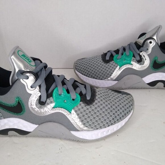 Nike Renew Elevate 2🔥New Basketball Grey Shoes Grey/Green FULL BOX CW3406-005 - Picture 2 of 11